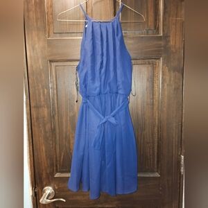 Elegant Blue Sleeveless Dress